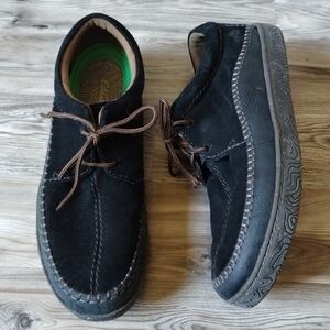 Clarks Men's Hodson Seam Oxford Black Suede Men's Size 10.5